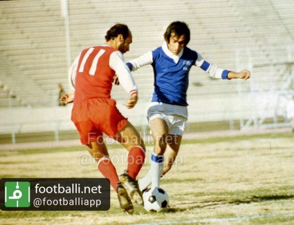  نوستالژی  عکسی دیده نشده از دربی قبل از انقلاب، ۱۸ آذر ۵۲  تاج يک - پرسپوليس يک  نبرد كاپيتان جباری و وطنخواه