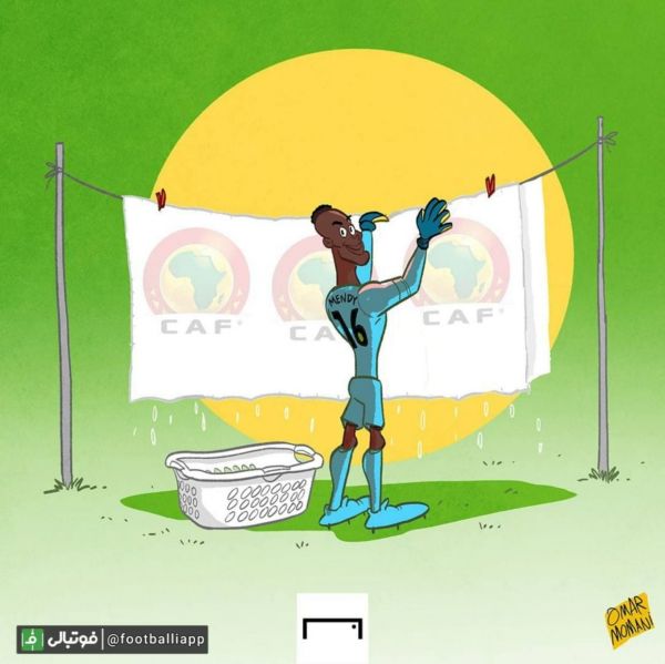  کاریکاتور  مندی در اولین بازی خود در جام ملت‌های آفریقا موفق به ثبت کلین‌شیت برای سنگال شد که این اتفاق همراه با صعود این تیم به مرحله بعدی جام ملت‌های آفریقا به عنوان سرگروه شد