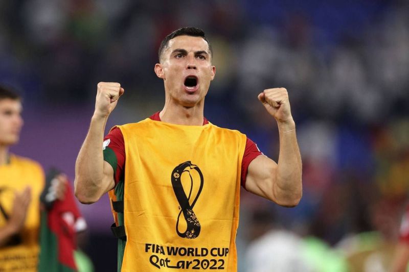 عکس؛ خوشحالی رونالدو پس از سوت پایان بازی پرتغال - غنا