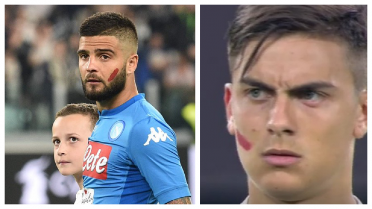 بازیکنان لیگ ایتالیا صورتشان را رنگ می‌کنند
