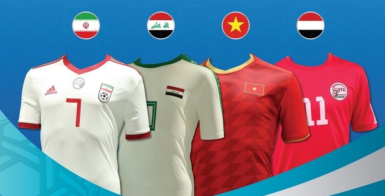 رونمایی از پیراهن‌ ایران و دیگر تیم‌های گروه D جام ملت‌های آسیا