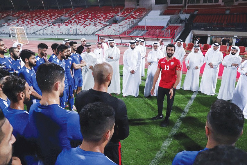 تقویت روحیه بازیکنان فوتبال بحرین پیش از دیدار با ایران