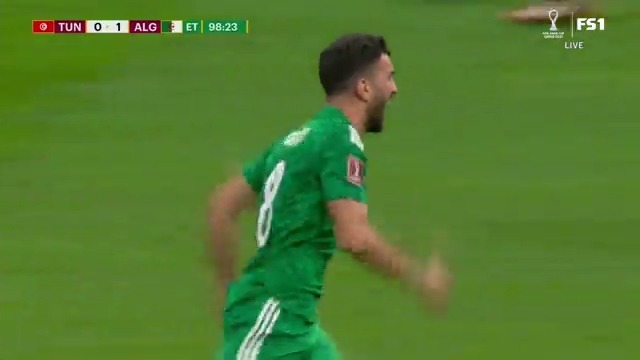 گل اول الجزایر به تونس (امیر در دقیقه 99)