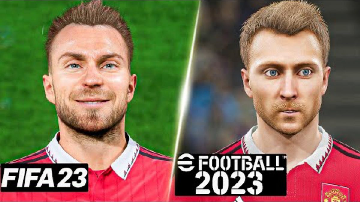 مقایسه چهره بازیکنان منچستریونایتد در FIFA23 و eFootball2023