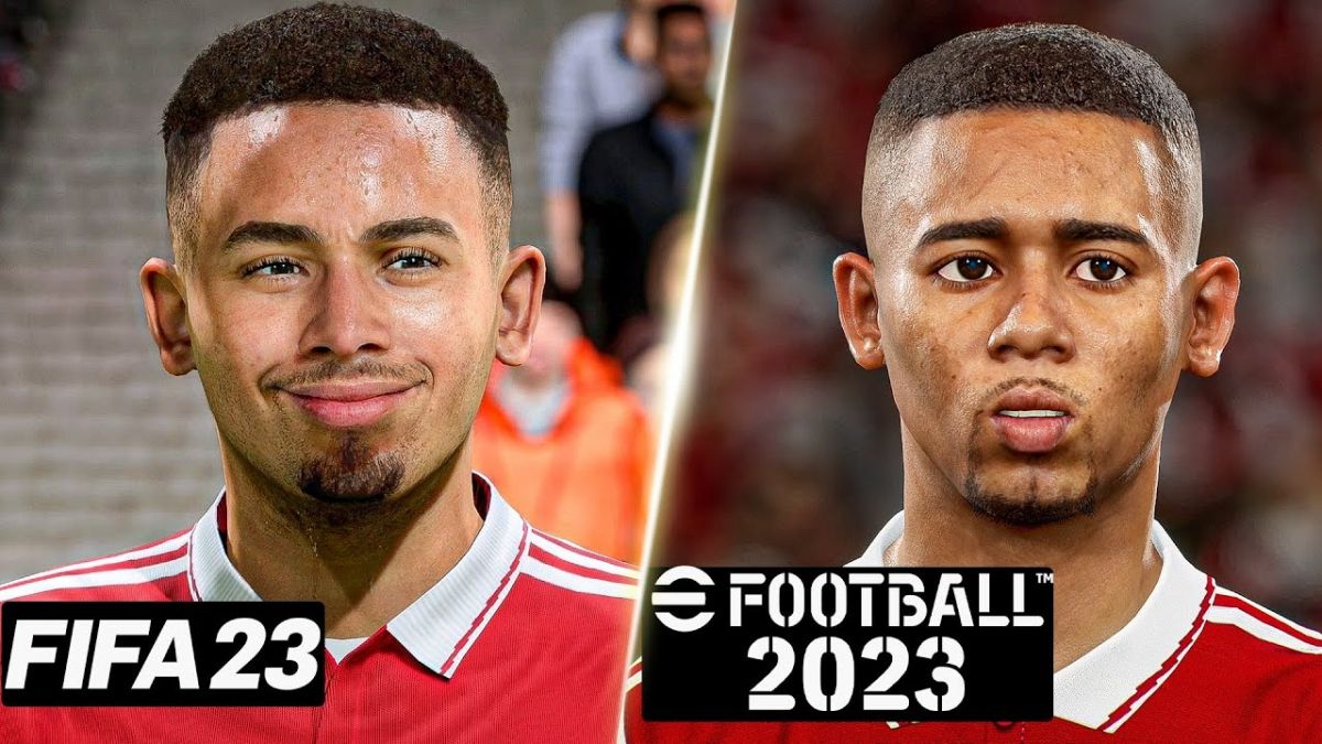 مقایسه چهره بازیکنان آرسنال در FIFA23 و eFootball2023