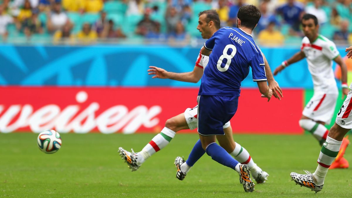 نوستالژی جام جهانی/ گل دوم بوسنی به ایران توسط میرالم پیانیچ (مرحله گروهی جام جهانی 2014)