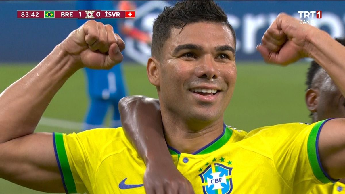 گل اول برزیل به سوئیس (کاسمیرو)