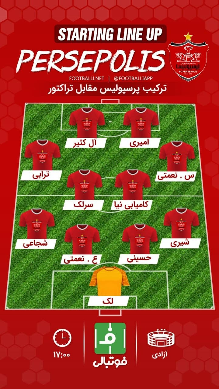 شماتیک ترکیب پرسپولیس مقابل تراکتور