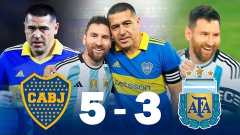 گل های بازی دوستانه آرژانتین 3-5 بوکاجونیورز  (گلزنی لیونل مسی و ریکلمه)