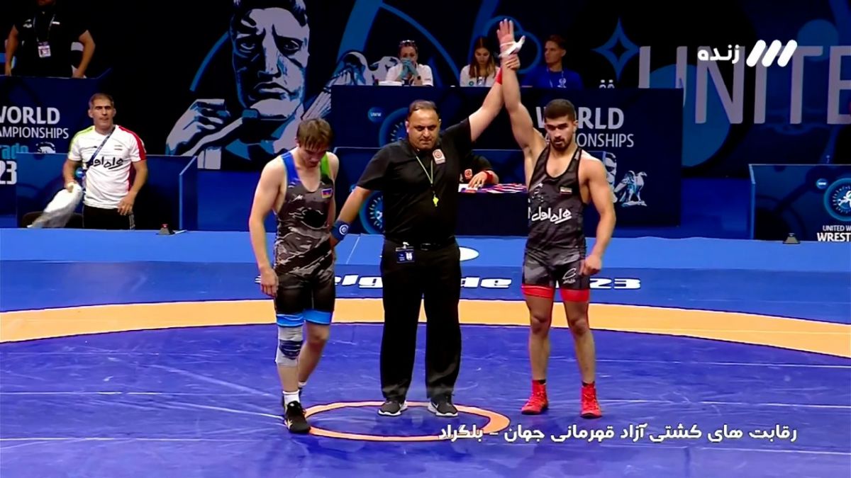 پیروزی امیرمحمد یزدانی مقابل نماینده جمهوری آذربایجان (کشتی آزاد قهرمانی جهان)