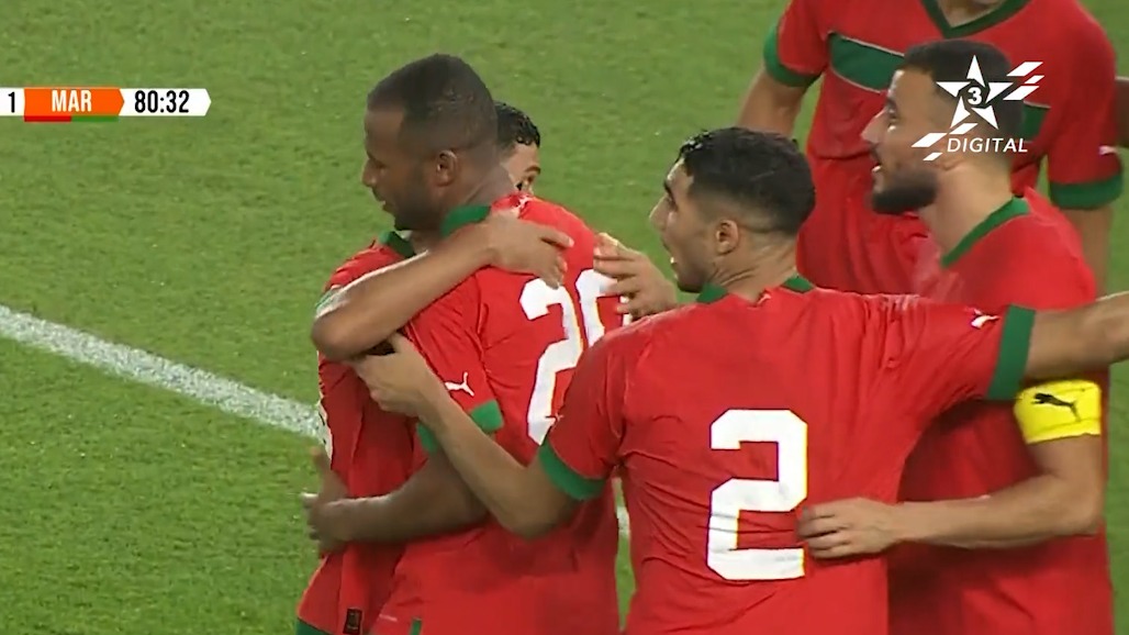 گل اول مراکش به ساح عاج (ایوب الکعبی)