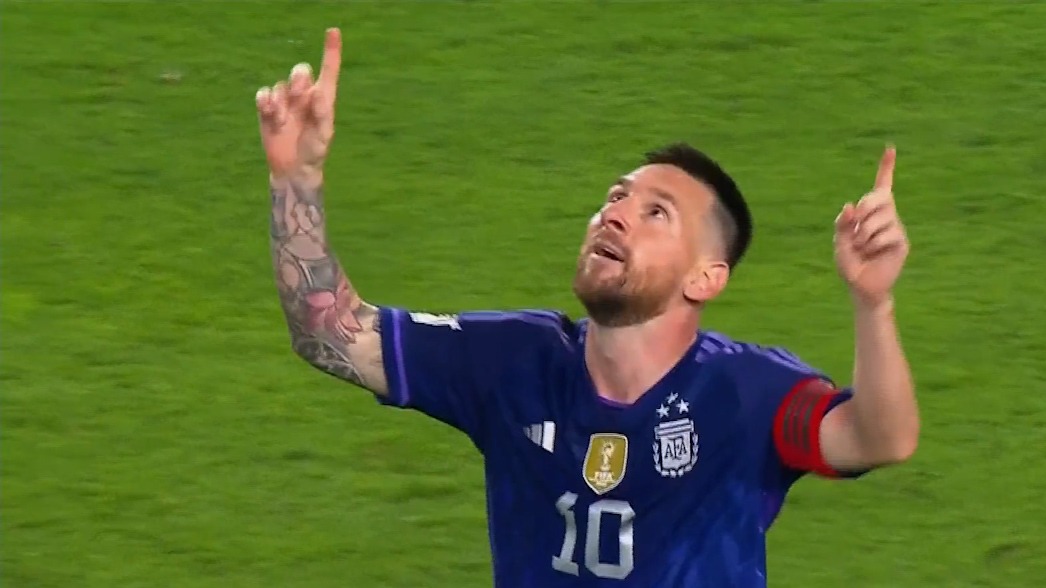 گل دوم آرژانتین به پرو (دبل لیونل مسی)