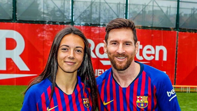 عکس؛ وقتی مسی و برنده توپ طلای زنان در بارسلونا دیدار کردند