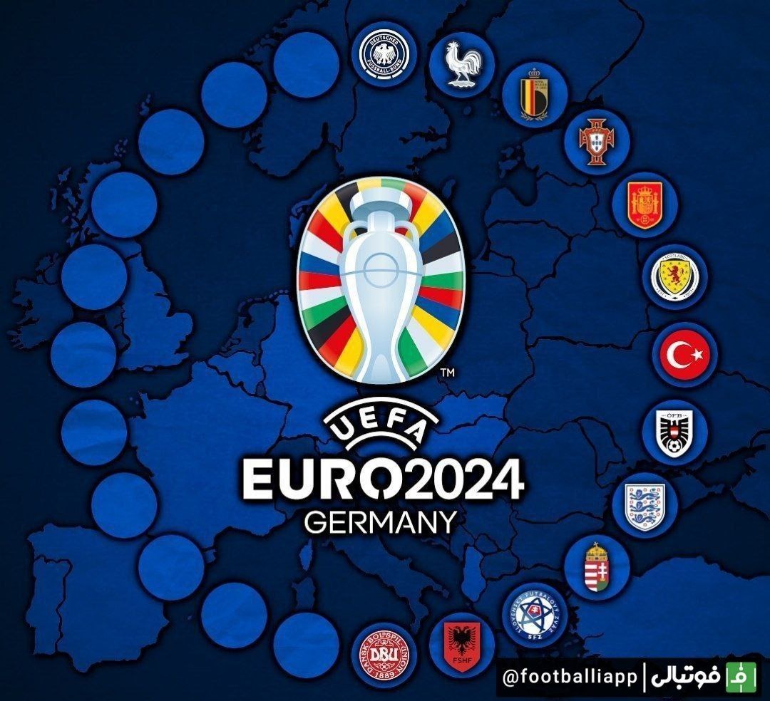 تیم‌های راه یافته به یورو 2024 تاکنون:  آلمان (تیم میزبان)، فرانسه، بلژیک، پرتغال، اسپانیا، اسکاتلند، ترکیه، اتریش، انگلیس، مجارستان، اسلواکی، آلبانی و دانمارک