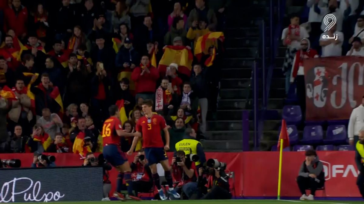 گل اول اسپانیا به گرجستان (رابین لو نرمن)