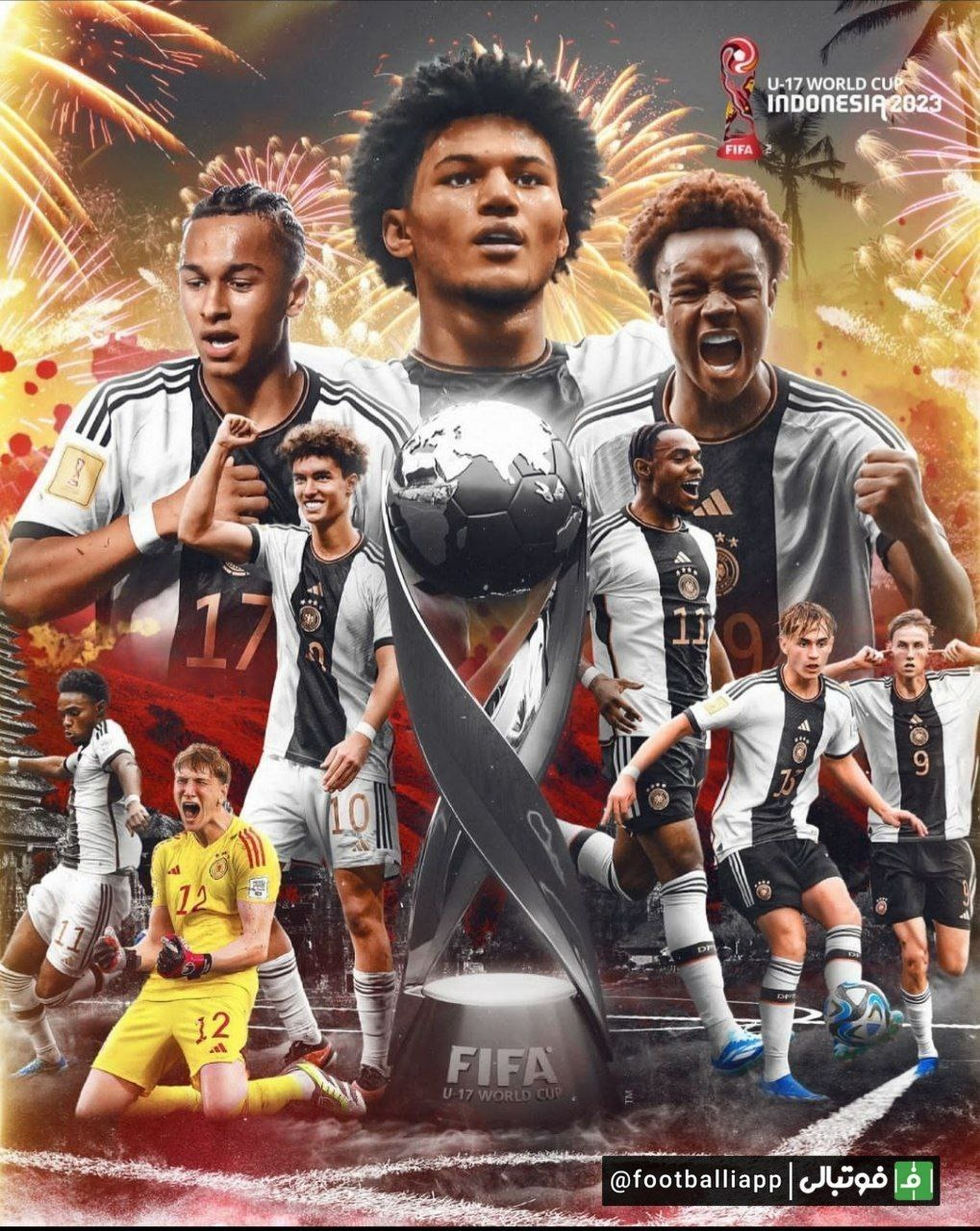 پوستر صفحه رسمی فیفا به مناسبت قهرمانی تیم زیر ۱۷ سال آلمان در جام‌جهانی ۲۰۲۳