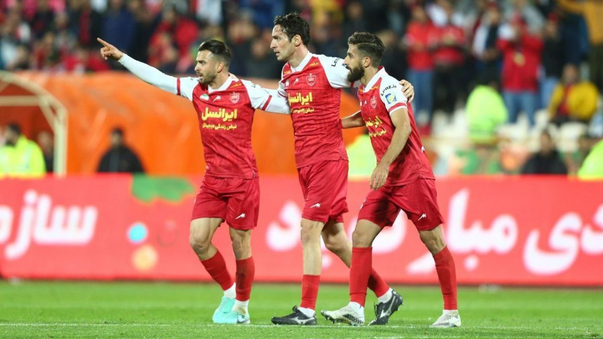 گلهای بازی پرسپولیس 2-1 شمس آذر از زاویه دوربین فوتبالی