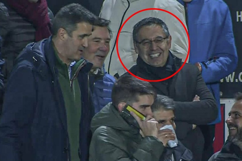 عکس؛ ریاست سابق بارسلونا و تماشای بازی بارسا از نزدیک