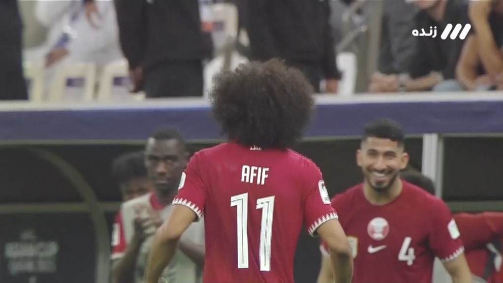 گل سوم قطر به لبنان (دبل اکرم عفیف)