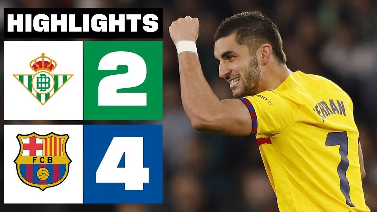 بازی کامل بازی رئال بتیس 2-4 بارسلونا (لالیگا اسپانیا، هفته 21)