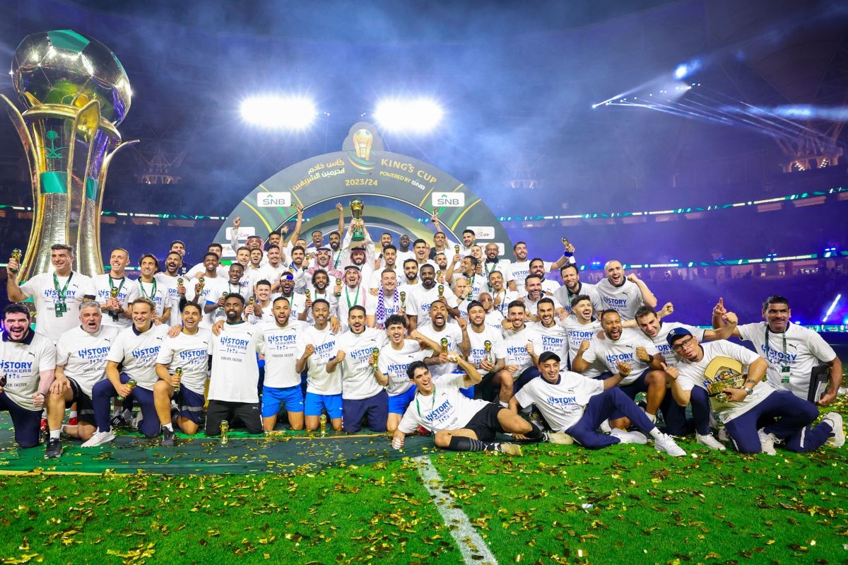 عکس؛ جشن قهرمانی الهلال پس از فتح جام حذفی عربستان