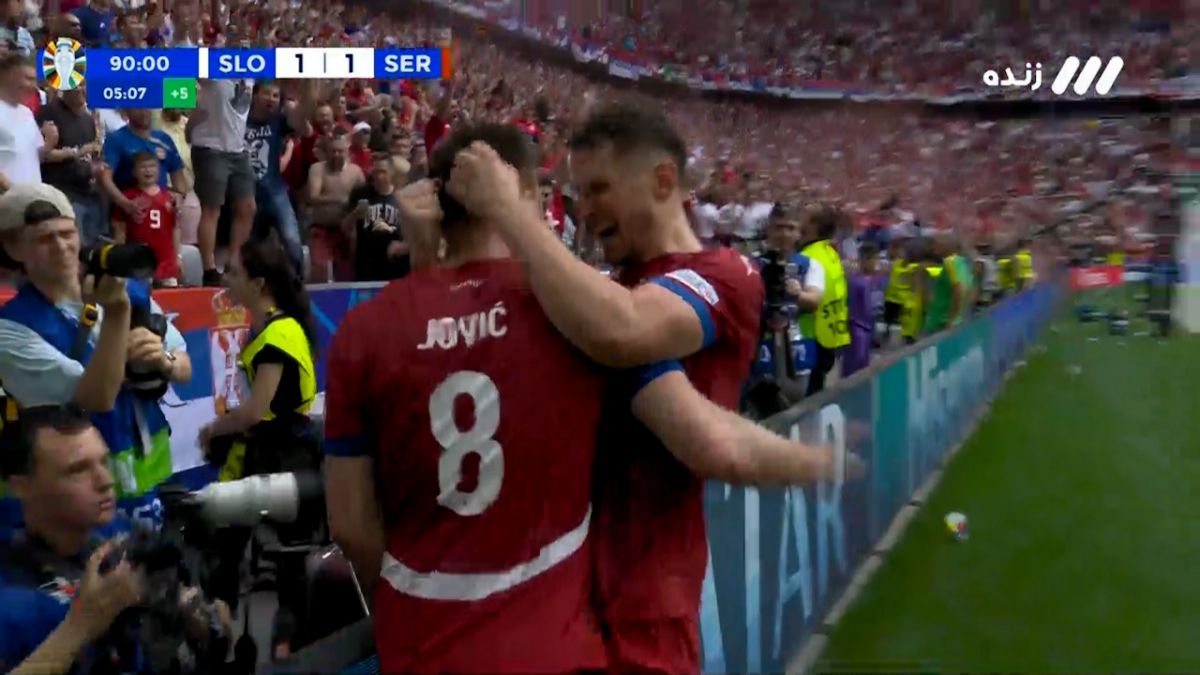 گل اول صربستان به اسلوونی (لوکا یوویچ در دقیقه 95)