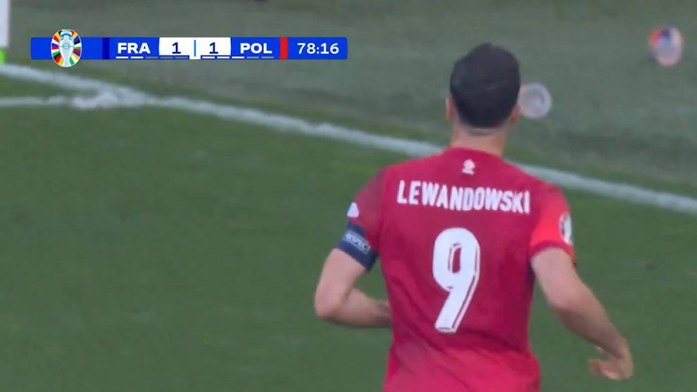 گل اول لهستان به فرانسه (لواندوفسکی - پنالتی)