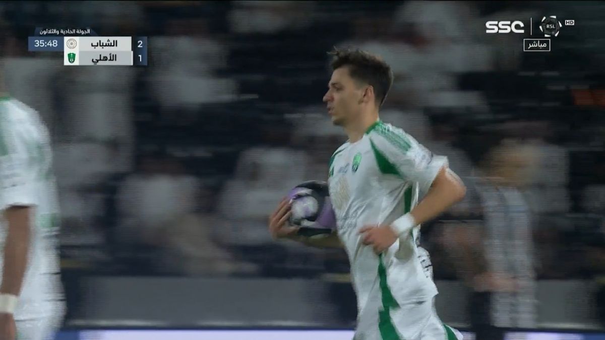 گل اول الاهلی عربستان به الشباب (گابریل ویگا)